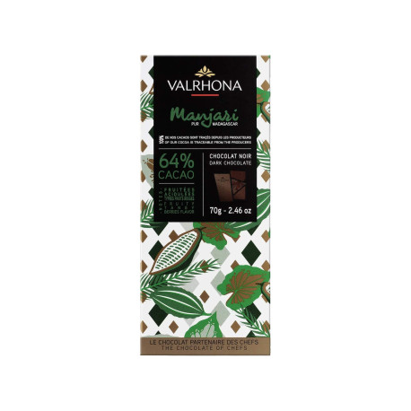 Tablette de Chocolat Noir Manjari 64% 70g - Valrhona