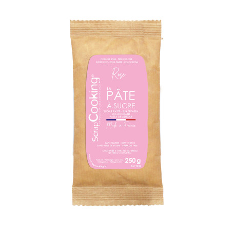 DLUO Dépassée Pâte a sucre rose 250g - ScrapCooking