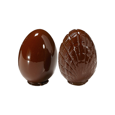 Moule à Chocolat Œuf 150mm lisse et strié (x2) - Cacao Barry
