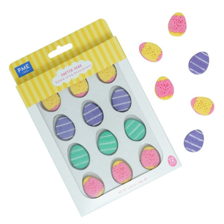 Décors en Sucre Œufs de Pâques (x12) - PME