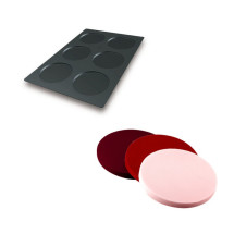 Moule Silicone 6 Fonds de Tarte Biscuit Ø16 x 1 cm 200ml - Silikomart Professional