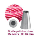 Douille Cannelée Petit Four Inox Ø 14 mm 