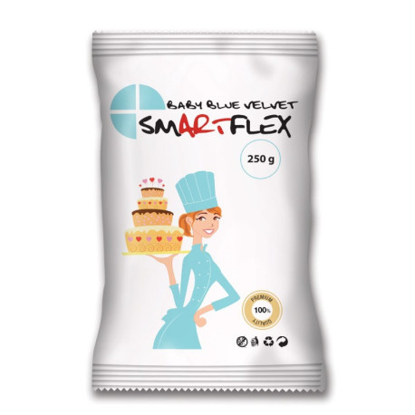 Pâte à Sucre Bleu Baby Blue Velvet 250g - Smartflex