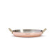 Plat ovale cuivre inox 2 anses laiton 36cm face