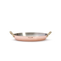 Plat ovale cuivre inox 2 anses laiton 36cm face