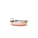 Plat ovale cuivre inox 2 anses laiton 36cm côté