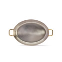 Plat ovale cuivre inox 2 anses laiton 36cm intérieur