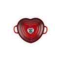 Cocotte en Fonte Cœur 20 cm Cerise dessus