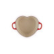Cocotte en Fonte Cœur 20 cm Cerise intérieur