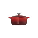 Cocotte en Fonte Cœur 20 cm Cerise face