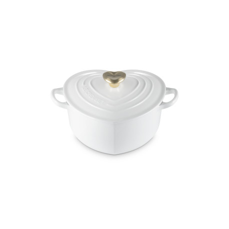 Cocotte en Fonte Cœur 20 cm Blanc - Le Creuset