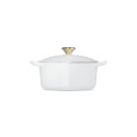 Cocotte en Fonte Cœur 20 cm Blanc face