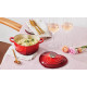Cocotte en Fonte Cœur 20 cm Blanc ambiance