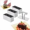 Rectangle a mousse 9cm (x3) + poussoir - Patisse
