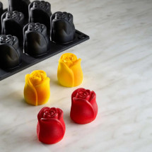 Moule Silicone Rose Romance Ø 4 x H 4,5 cm (x15) - Pavoni