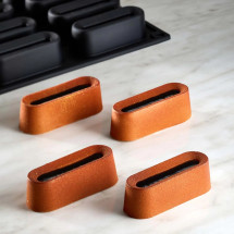 Moule Silicone Savarin Oblong 8 x H 2,5 cm (x12) - Pavoni