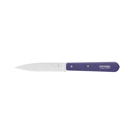 Couteau d'Office Cranté Inox et Bois 10 cm Violet N°113 - Opinel