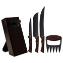 Bloc à Couteaux + 3 Couteaux de Cuisine Inox et Bois Black - Tramontina