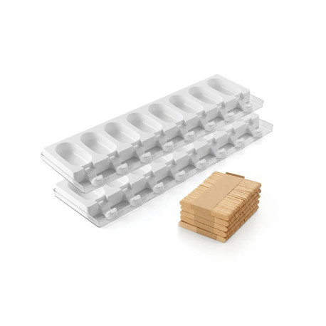 Moule à Glace Silicone 16 Mini Esquimaux avec bâtonnets - Silikomart