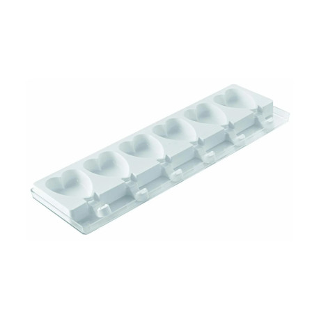 Moule à Glace Silicone 12 Mini Cœurs avec bâtonnets - Silikomart