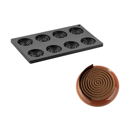 Moule Silicone Décor Hypnose Ø 6 cm x H 1 cm (x8) - Pavoni