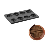 Moule Silicone Décor Hypnose Ø 6 cm x H 1 cm (x8) - Pavoni