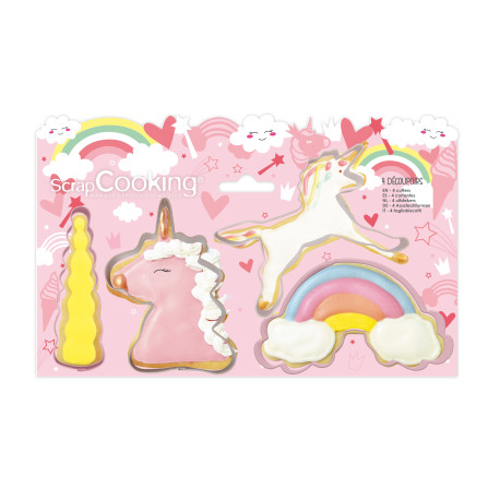 Lot de 4 Emporte-Pièces Licorne - Scrapcooking
