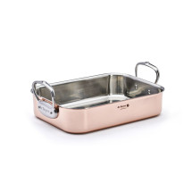 Plat à rôtir pro Inocuivre rectangulaire 35 x 25 cm Cuivre Inox - De Buyer
