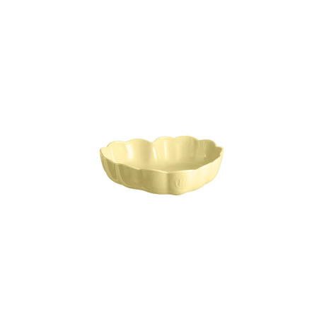 Moule à Gâteau Cœur en Céramique Jaune Vanille 26,5 x 24,5 cm Madeleine - Emile Henry