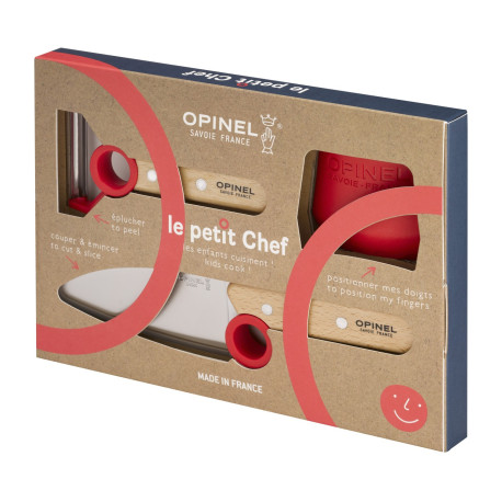 Coffret Couteau de Cuisine et Éplucheur Rouge Le Petit Chef - Opinel