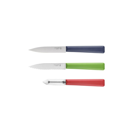 Coffret Couteaux de Cuisine et Éplucheur Trio Les Essentiels + - Opinel