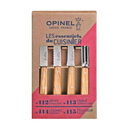 Coffret Couteaux de Cuisine et Éplucheur Olivier Les Essentiels - Opinel
