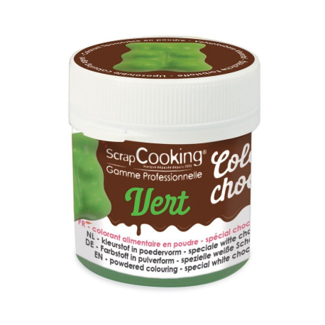FIN DE SERIE Colorant chocolat Color'choco vert 5g - ScrapCooking