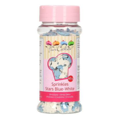 DDM Dépassée Décors sucrés étoile blanc bleu - FunCakes