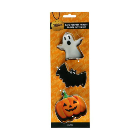 Emporte-Pièces Inox Citrouille Fantôme et Chauve-Souris (x3) - Wilton