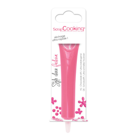 DDM Courte Stylo choco fuchsia 25g - ScrapCooking