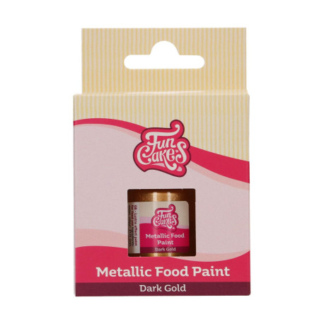 DDM Courte Peinture alimentaire Or noir métallique 30ml - FunCakes