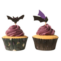 24 Caissettes Cupcakes + 24 Cake Topper Chauves-souris - PME