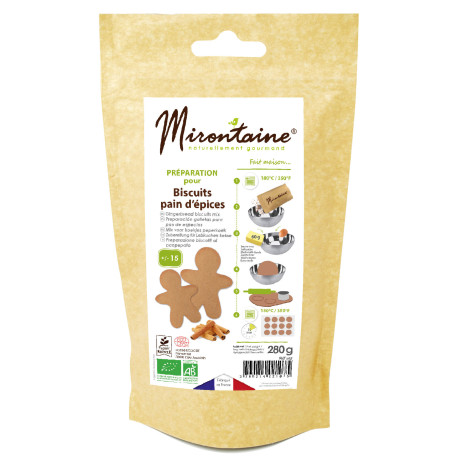 DDM Courte Préparation pour biscuit pain d'épices BIO 280g - Mirontaine