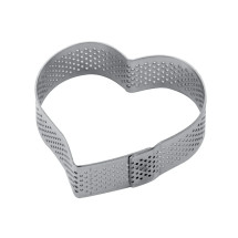 Cercle à Tarte Coeur Inox Micro-perforé 7,5 x 7 cm x H 2 cm - Pavoni