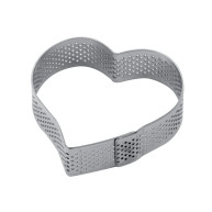 Cercle à Tarte Coeur Inox Micro-perforé 7,5 x 7 cm x H 2 cm - Pavoni