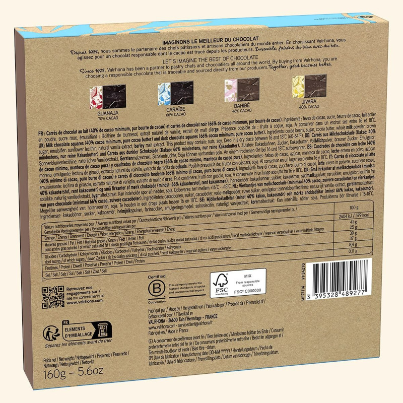 Chocolat Noir&Lait (x32 carrés) - dos Chocolat Noir&Lait (x32 carrés) - dos