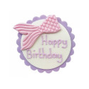 DDM Courte Décor sucre queue de sirène Happy Birthday - Anniversary House
