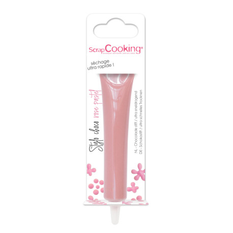 DDM Courte Stylo choco rose pastel 25g - ScrapCooking