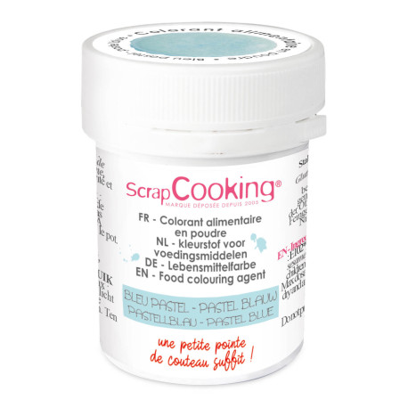 DDM Courte Colorant artificiel en poudre bleu pastel 5g - ScrapCooking
