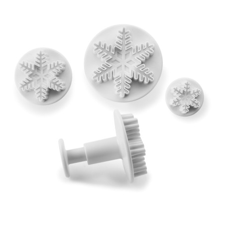 Emporte-Pièce avec Poussoir Flocon de Neige (x3) - Ibili