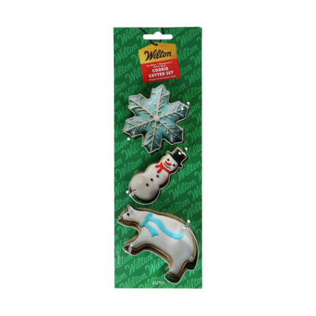 Emporte-Pièces Inox Flocon Bonhomme et Ours (x3) - Wilton