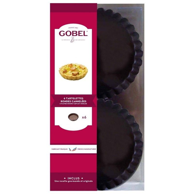 Moule silicone 6 tartelettes cannelées d. 7 cm