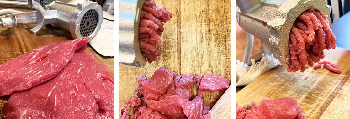 Préparation de la viande hachée du chili con carne