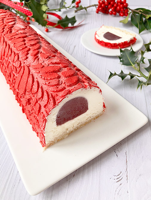 Recette bûche au chocolat blanc et à la framboise